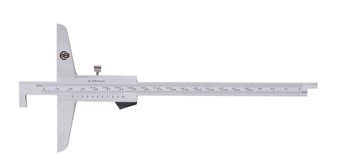 Vernier depth gauge with single hook